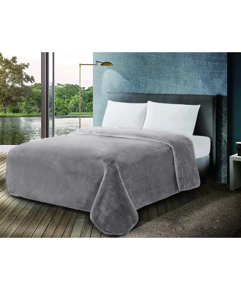 Κουβέρτα Βελουτέ 600gr Μονή 160x220 Frost Grey