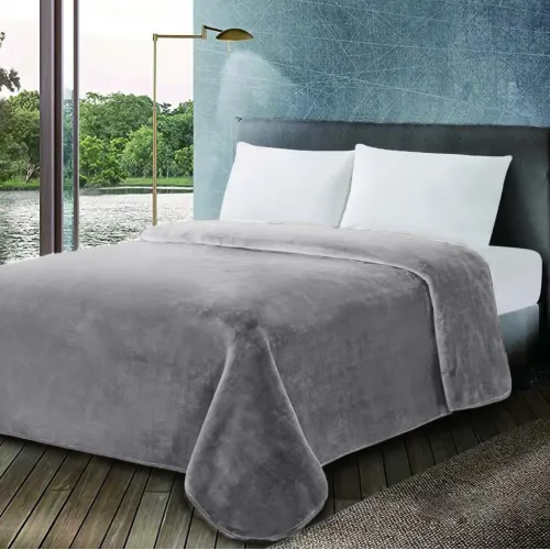 Κουβέρτα Βελουτέ 600gr Μονή 160x220 Frost Grey