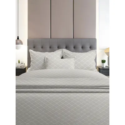 Σετ Σεντόνια Flannel 2048 Grey Διπλό με λάστιχο (150x205 30)