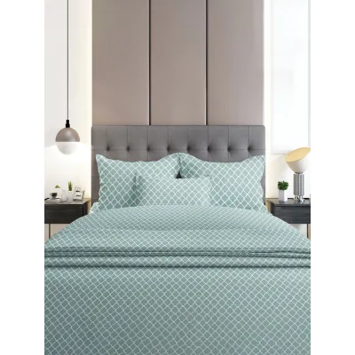 Σετ Σεντόνια Flannel 530 Aqua Διπλό με λάστιχο (150x205 30)