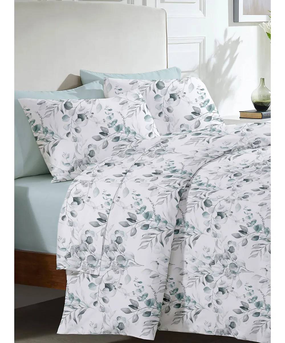 Σετ Σεντόνια Menta Εμπριμέ 560 Grey Υπέρδιπλο (220x250)