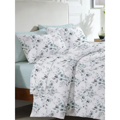 Σετ Σεντόνια Menta Εμπριμέ 560 Grey Υπέρδιπλο (220x250)