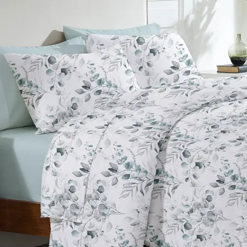 Σετ Σεντόνια Menta Εμπριμέ 560 Grey Υπέρδιπλο (220x250)