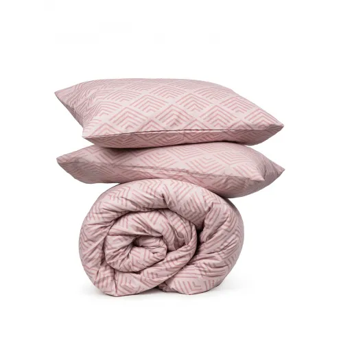 Σετ Σεντόνια Cotton Feelings 2048 Powder Διπλό με λάστιχο (150x205 30)