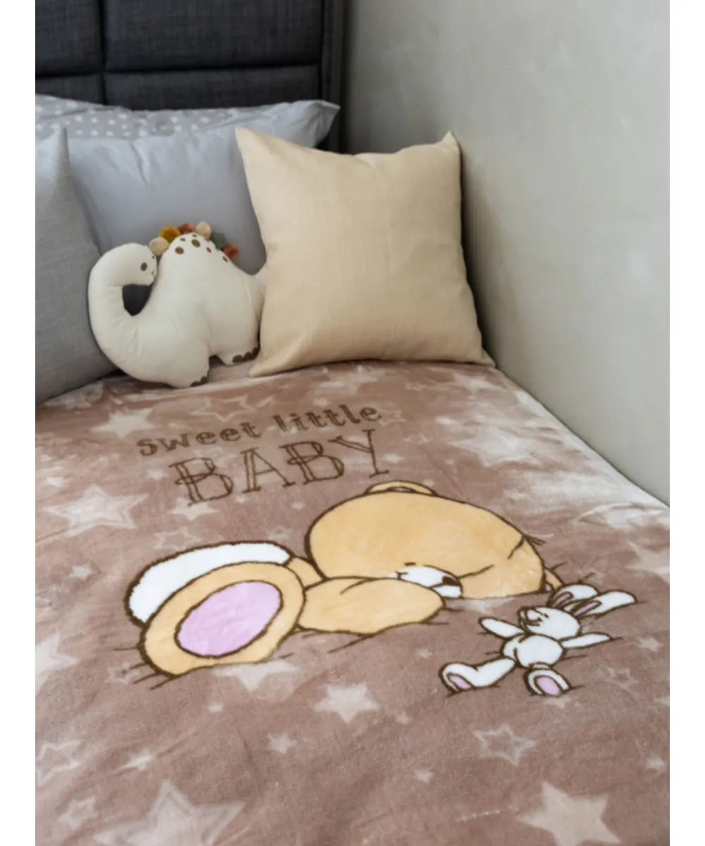 Κουβέρτα Βελουτέ Κούνιας 1550 Brown 110x140
