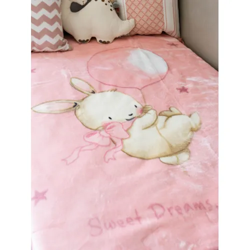 Κουβέρτα Βελουτέ Κούνιας 1545 Pink 110x140