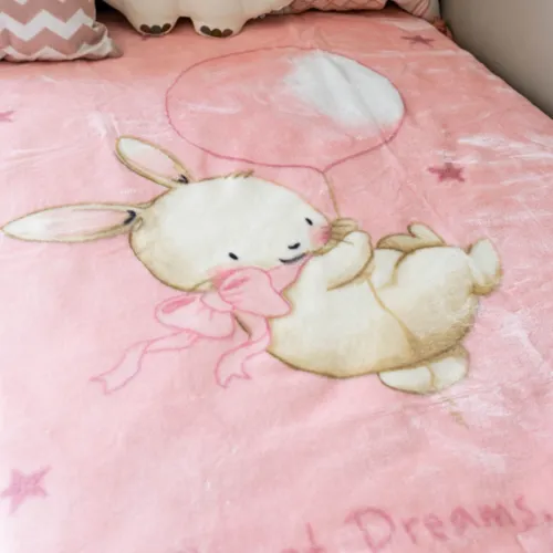 Κουβέρτα Βελουτέ Κούνιας 1545 Pink 110x140