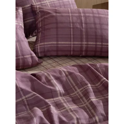 Σετ Σεντόνια Cotton Feelings 2066 Mauve Μονό (165x270)