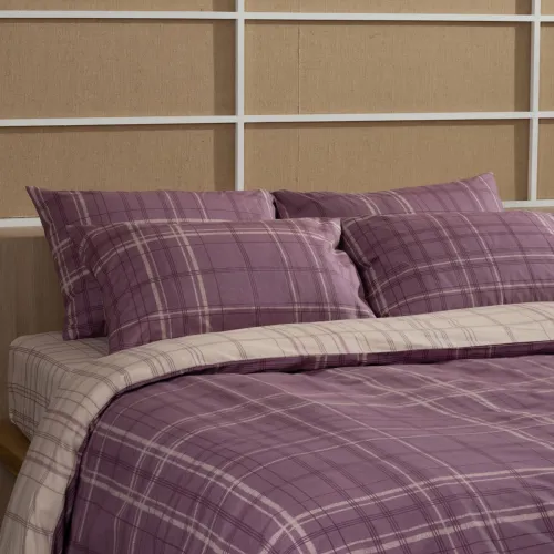 Σετ Σεντόνια Cotton Feelings 2066 Mauve Μονό με λάστιχο(105x205 30)