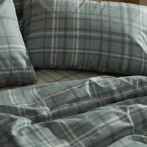 Σετ Σεντόνια Cotton Feelings 2066 Aqua Υπέρδιπλο με λάστιχο (170x205 30)