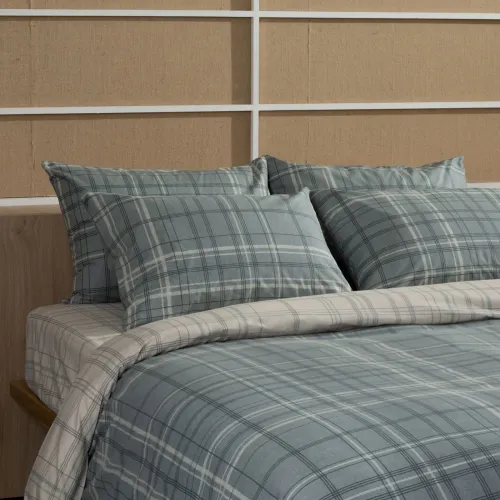 Σετ Σεντόνια Cotton Feelings 2066 Aqua Υπέρδιπλο με λάστιχο (170x205 30)