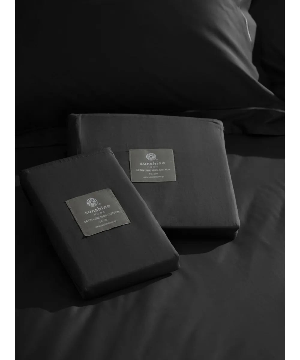 Μαξιλαροθήκες Βαμβακοσατέν Omnia Oxford Black 50x70