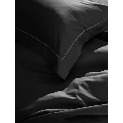 Μαξιλαροθήκες Βαμβακοσατέν Omnia Oxford Black 50x70