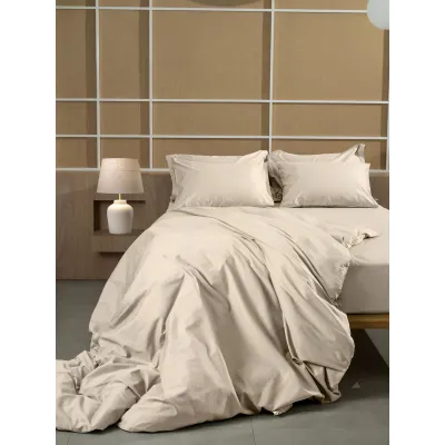 Μαξιλαροθήκες Βαμβακοσατέν Omnia Oxford Beige 50x70