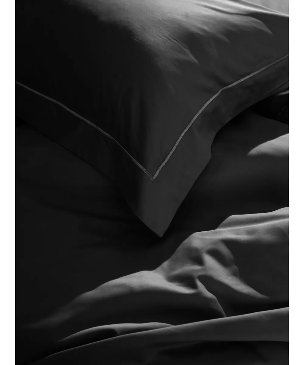 Σετ Σεντόνια Βαμβακοσατέν Omnia μονόχρωμα Black King Size (280x300)