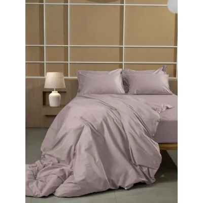 Σετ Σεντόνια Βαμβακοσατέν Omnia μονόχρωμα Powder King Size (280x300)