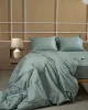 Σετ Σεντόνια Βαμβακοσατέν Omnia μονόχρωμα Aqua King Size (280x300)