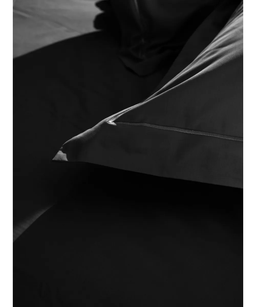 Κατωσέντονο Βαμβακοσατέν Omnia με λάστιχο Black Διπλό (160x200 40)