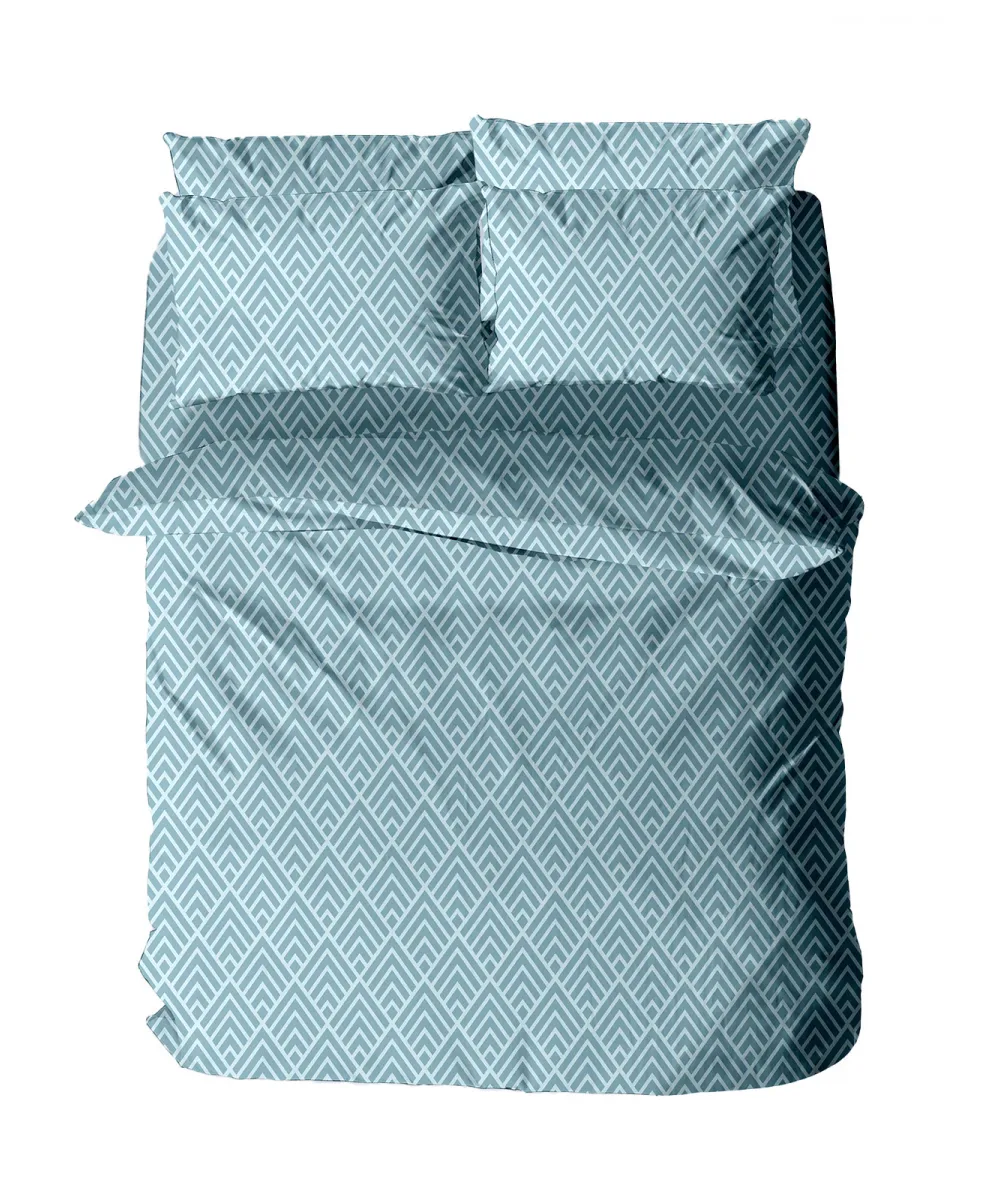 Σετ Σεντόνια Menta Εμπριμέ 500 Blue Μονό (160x260)