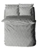 Σετ Σεντόνια Menta Εμπριμέ 500 Grey Μονό (160x260)