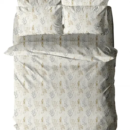 Σετ Σεντόνια Menta Εμπριμέ 400 Beige Υπερδιπλο (240x260)