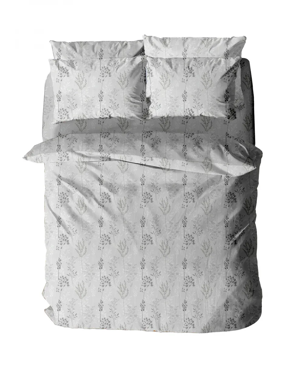 Σετ Σεντόνια Menta Εμπριμέ 400 Grey Υπερδιπλο (240x260)