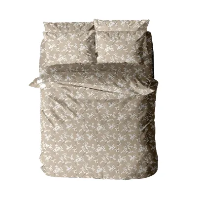 Σετ Σεντόνια Menta Εμπριμέ 480 Beige Υπερδιπλο (240x260)