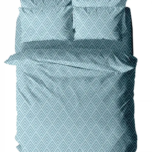Σετ Σεντόνια Menta Εμπριμέ 500 Blue Υπερδιπλο (240x260)