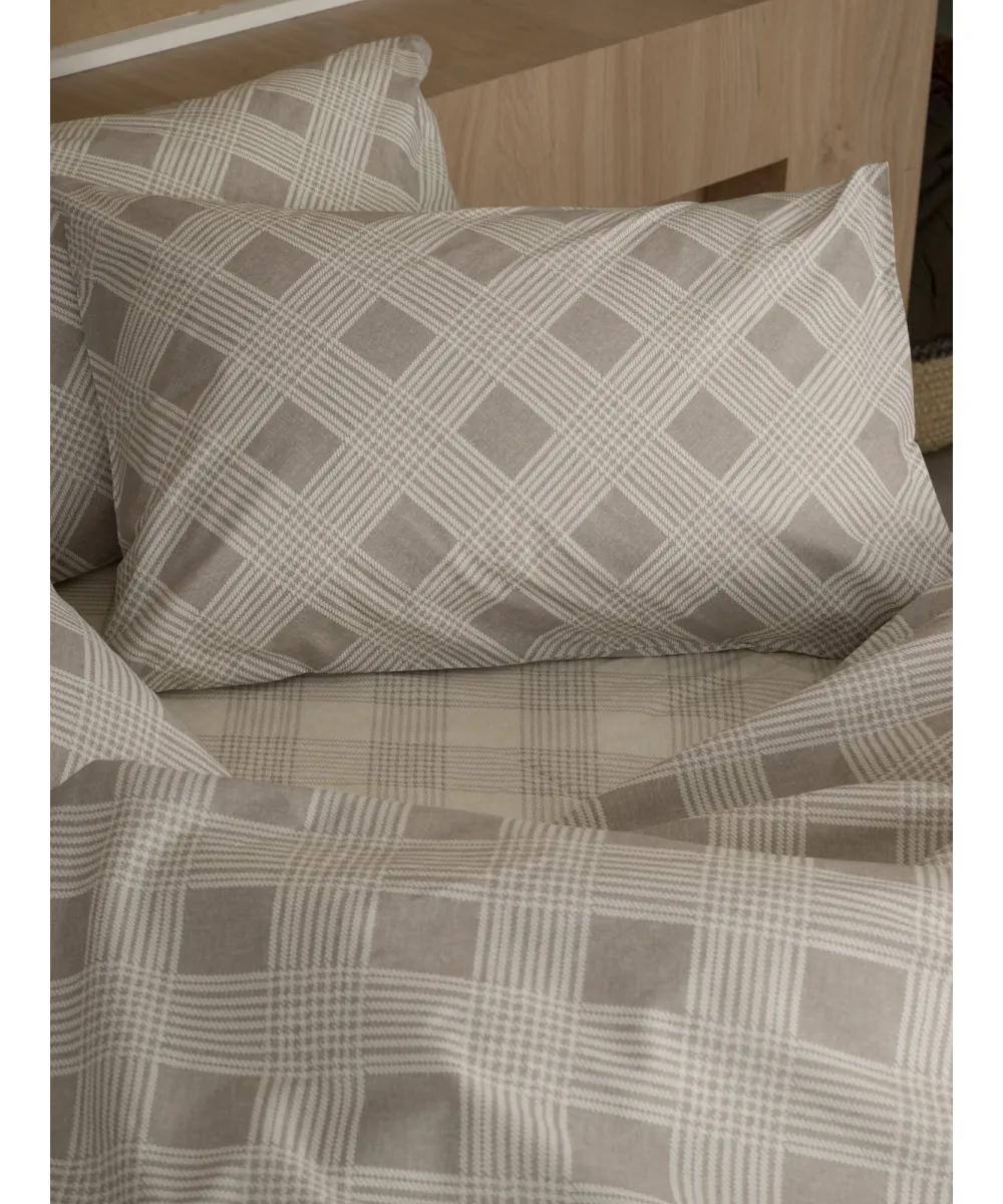 Σετ Σεντόνια Cotton Feelings 2072 Beige Μονό (165x270)