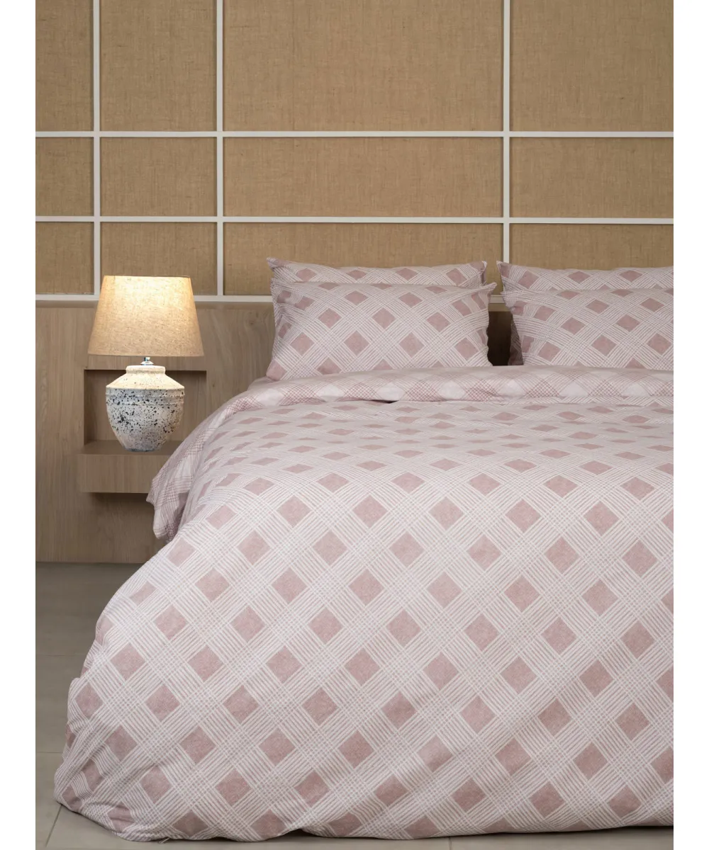 Σετ Σεντόνια Cotton Feelings 2072 Rose Μονό (165x270)
