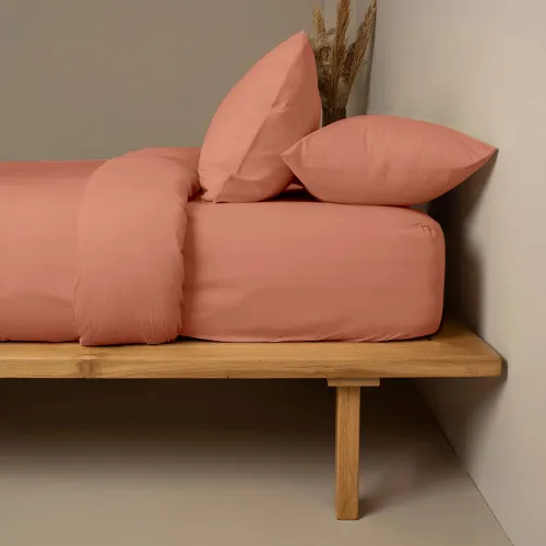 Σετ Σεντόνια Cotton Feelings 117 Peach Μονό με λάστιχο(105x205 30)