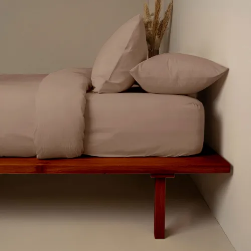 Σετ Σεντόνια Cotton Feelings 118 Brown Μονό με λάστιχο(105x205 30)