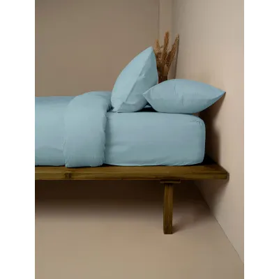 Σετ Σεντόνια Cotton Feelings 120 Sky Blue Μονό με λάστιχο(105x205 30)