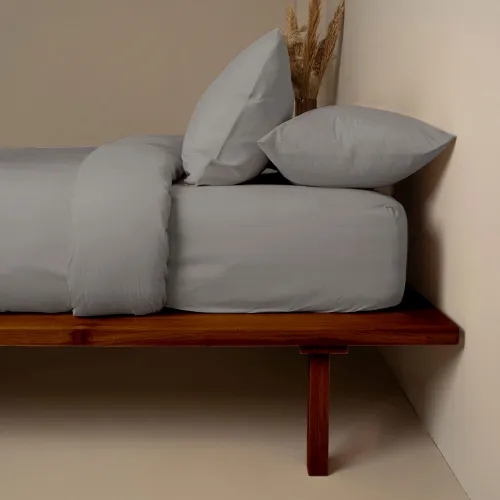 Σετ Σεντόνια Cotton Feelings 122 Paloma Grey Μονό με λάστιχο(105x205 30)
