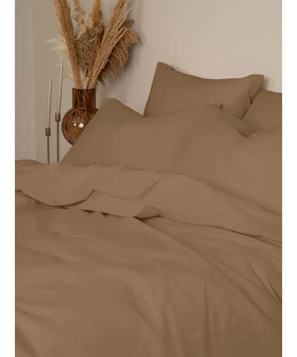 Σετ Σεντόνια Cotton Feelings 118 Brown Υπέρδιπλο (235x270)