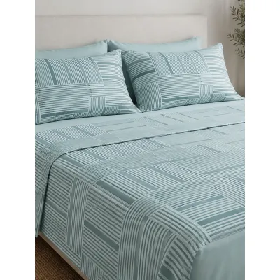 Μαξιλαροθήκη Menta Εμπριμέ 600 Aqua 50x70