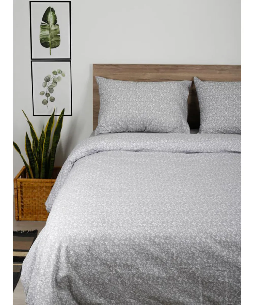 Παπλωματοθήκη Cotton Feelings 920 Grey Μονή (170x250)