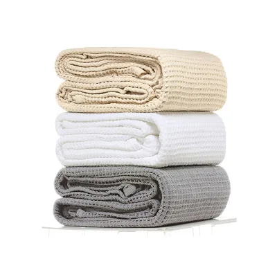 Κουβέρτα πικέ cotton Beige Υπέρδιπλη (230x265)