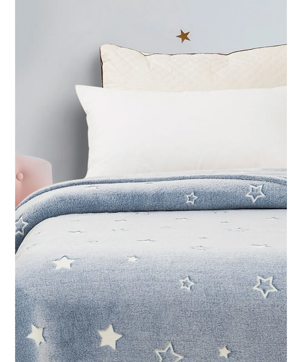 Κουβέρτα φωσφοριζέ αγκαλιας Stars Blue 80x90 Κουβέρτα φωσφοριζέ αγκαλιας Stars Blue 80x90