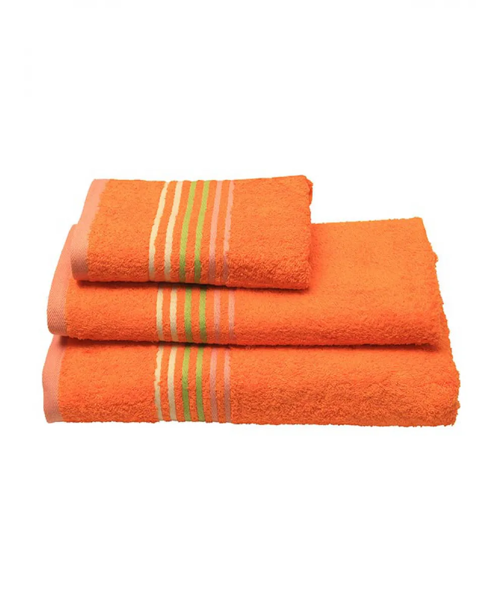 Πετσέτα πενιέ Stripes Orange Προσώπου (50x100)