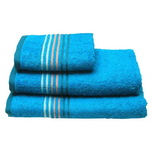 Πετσέτα πενιέ Stripes Turquoise Προσώπου (50x100)