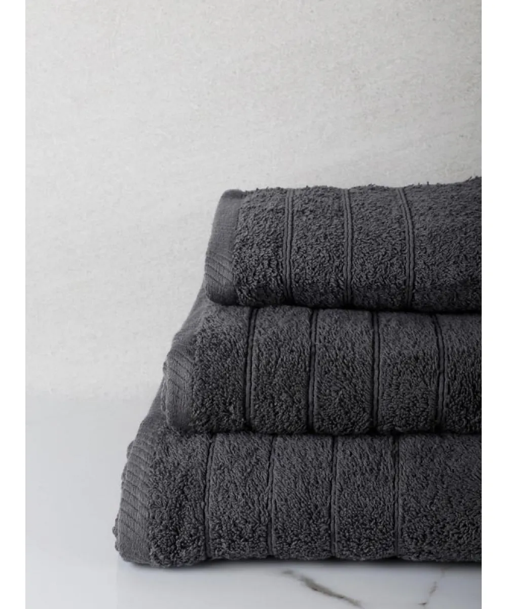 Πετσέτα πενιέ Dory 10 Dark Grey Σετ 3 τεμ.