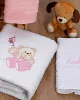 Σετ πετσέτες κεντητές Bear 04 White/Pink Σετ πετσέτες κεντητές Bear 04 White/Pink