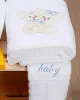 Σετ πετσέτες κεντητές Couple 06 White/Blue Σετ πετσέτες κεντητές Couple 06 White/Blue