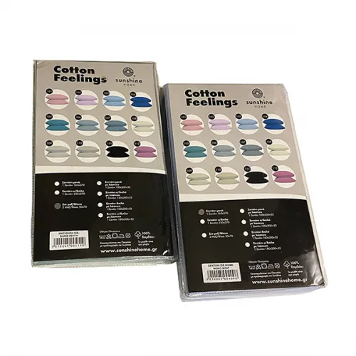 Κατωσέντονο Cotton Feelings με λάστιχο 104 Blue Υπέρδιπλο (180x200 30)