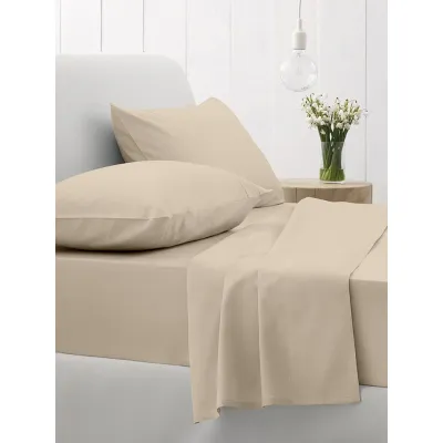 Κατωσέντονο Cotton Feelings με λάστιχο 109 Sand Υπέρδιπλο (180x200 30)