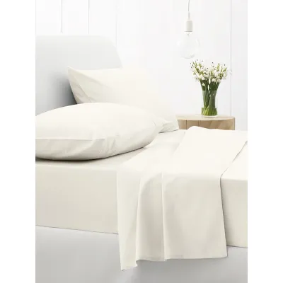 Σεντόνι Cotton Feelings φλατ 100 White Μονό (165x270)