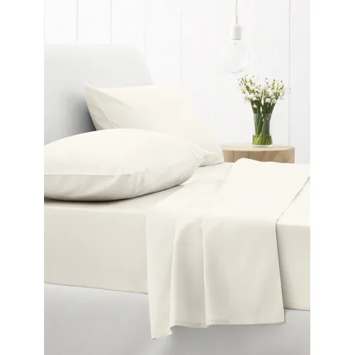 Σεντόνι Cotton Feelings φλατ 100 White Μονό (165x270)