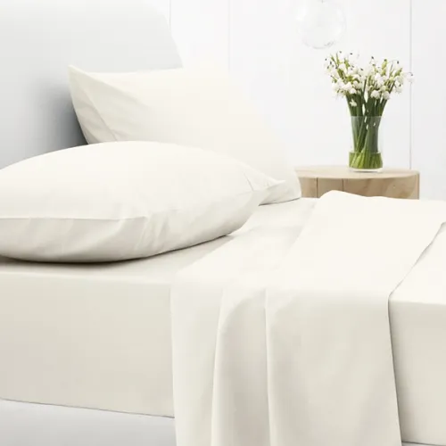 Σεντόνι Cotton Feelings φλατ 100 White Μονό (165x270)
