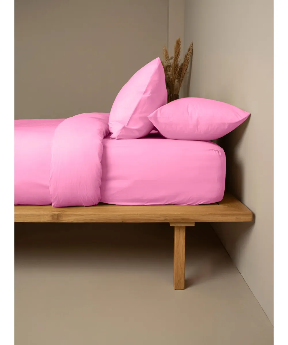 Σετ Σεντόνια Cotton Feelings 112 Fuchsia Μονό με λάστιχο(105x205 30)
